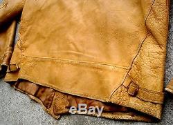 Vintage 30'S 40'S 50'S A1 type Shawl Collar Leather Jacket Flight WWI A-1 1930'S