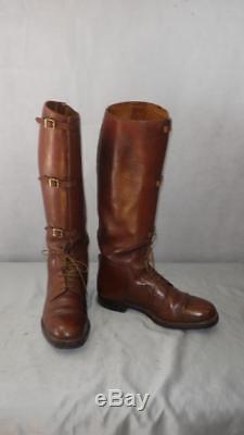 Vintage/Antique Peal & Co-WW1 British Army Officer Long Leather Field Boots Uk 9