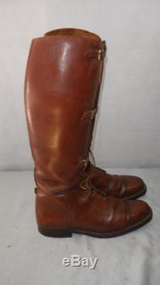Vintage/Antique Peal & Co-WW1 British Army Officer Long Leather Field Boots Uk 9