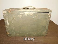 Vintage Army Gear Guns 30 Cal Wwi Wood Ammo Box Marked Chest 49-1-84
