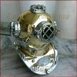 Vintage Brass Boston Divers Helmet Copper Diving US Navy Mark V Deep Sea Scuba