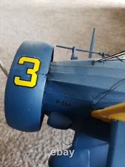 Vintage Built Boeing P-26A Peashooter WWI WWII Hand Made Painted US Army Model