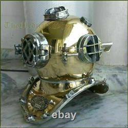 Vintage Copper Style Diving Helmet Navy Mark V Deep Sea Scuba 18 Divers Helmet
