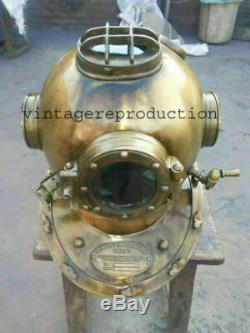 Vintage Look Diving Divers Helmet Solid Brass Marine Antique Anchor Steel Decor