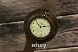 Vintage Military Pocket Watch Molnija 18j WWI Style New Leather Wristband WWII