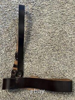 Vintage Original WWI USMC ARMY Sam Browne Leather Belt withShoulder Strap Size 30