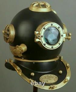Vintage Scuba Black Divers Diving Helmet US Navy Mark V Deep Sea Marine Diver