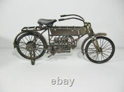 Vintage Tin Plate WWI Style Henderson Motorcycle 110 Scale 12 Long (11M)