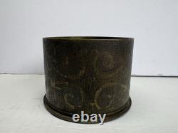 Vintage US MILITARY WW1 TRENCH ART SHELL Very Detailed Art, DATED 1919
