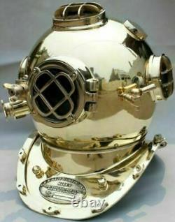 Vintage US Navy Mark V Diving Divers Helmet Brass Antique Marine Gift
