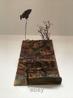 Vintage Unusual Colourful Diorama Depicting A WW1 Battle Scene