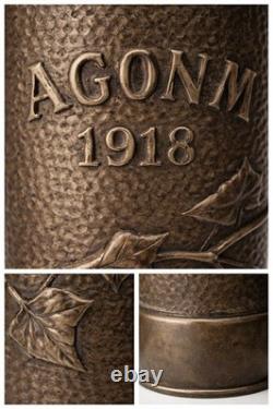 Vintage WW1 Trench Art Brass Shell Vase Flower Artillery 1917