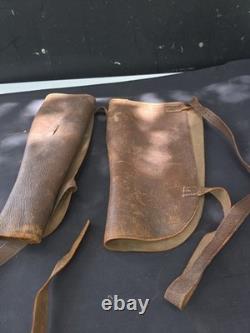 Vintage WW1 US Army Doughboy Military Uniform Vest Leather Gaiters Bag Leggings+