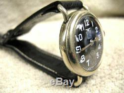 Vintage WW1 era Elgin Trench watch with MINT Black Foch dial, Serviced & RUNNING