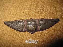 Vintage WWIIWWIMilitaryWings Pin US Shield Sewen Army Navy Air Force Marines