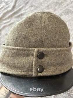 Vintage WWI German Field Cap Hat Size 59 Schipperfabrik Feldgrau Wool 1916