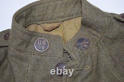 Vintage WWI Jacket Mens S AEF Wool Military Goldman 1918 World War 1 Infantry