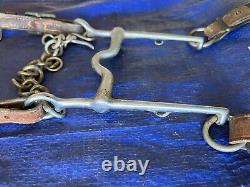 Vintage WWI U. S. Cavalry Horse Headstall & BTC #2 Bit with Brass Eagle Rosettes