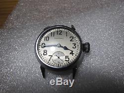 Vintage WWI Waltham Grade 361 military trench wrist watch good balance