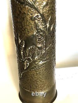 Vintage WW 1 1917 75mm Brass 11 Vase Trench Art Anti Aircraft Cartridge Shell