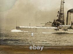 Vintage WWl World War 1 U. S. S. Nebraska Battleship Photograph Framed 9 x 17