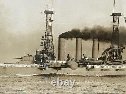 Vintage WWl World War 1 U. S. S. Nebraska Battleship Photograph Framed 9 x 17