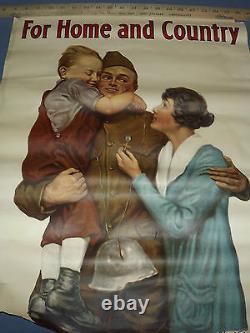 Vintage Wwi World War 1 1918 For Home & Country Liberty Loan Gi Doughboy Poster