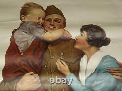 Vintage Wwi World War 1 1918 For Home & Country Liberty Loan Gi Doughboy Poster