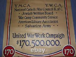 Vintage Wwi World War 1 United We Serve Ymca Ywca War Work Campaign 170 Poster