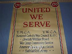 Vintage Wwi World War 1 United We Serve Ymca Ywca War Work Campaign 170 Poster