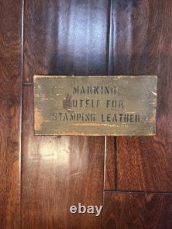 Vintage Wwi Wwii Us Army Leather Marking Outfit Stamping Kit 100% Complete