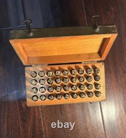 Vintage Wwi Wwii Us Army Leather Marking Outfit Stamping Kit 100% Complete
