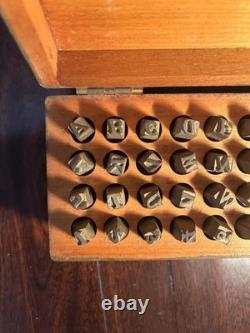 Vintage Wwi Wwii Us Army Leather Marking Outfit Stamping Kit 100% Complete