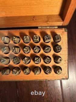 Vintage Wwi Wwii Us Army Leather Marking Outfit Stamping Kit 100% Complete