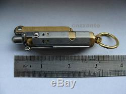 Vintage brass / copper Trench WWI WWII lighter with one wick and 5pcs flints