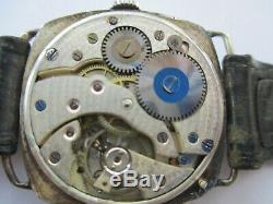 Vintage ww1 sterling case rolex marconi watch porselan dial