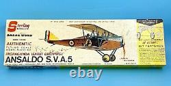 Vtg 19 Sterling Wwi Ansaldo Sva5 Flying Airplane Model Kit A18-249 Balsa Wood
