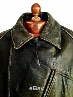 Vtg Mens 1910 WW1 ROYAL FLYING CORPS Leather Dispatch Pilot Jacket Trench Coat
