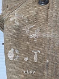 Vtg WW1 US Army M-1910 Canteen Cup Cover 1918 Pistol Belt Trench Art ID D. Leepen