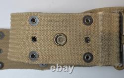 Vtg WW1 US Army M-1910 Canteen Cup Cover 1918 Pistol Belt Trench Art ID D. Leepen