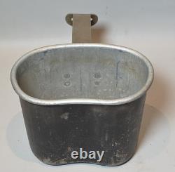 Vtg WW1 US Army M-1910 Canteen Cup Cover 1918 Pistol Belt Trench Art ID D. Leepen