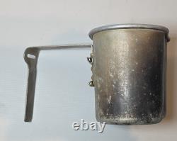 Vtg WW1 US Army M-1910 Canteen Cup Cover 1918 Pistol Belt Trench Art ID D. Leepen