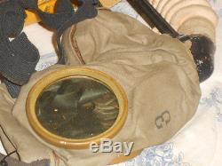 Vtg. WWI US Army Gas Mask & Bag 61st Artillery Veteran Named