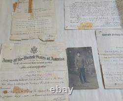 Vtg WW I United States Army Military Honorable Discharge Paper + Photo 1919-5 Pc