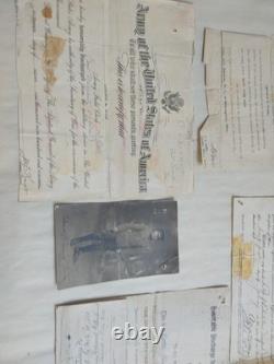 Vtg WW I United States Army Military Honorable Discharge Paper + Photo 1919-5 Pc