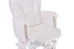 WHITE WOOD WHITE SUPREMO BAMBINO Nursing Glider Rocking Maternity Chair Stool