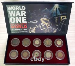 WORLD WAR ONE and the Map of the Modern World 10 Coins Box & Capsules & COA Inc