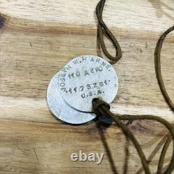 WW1 110 Aero Squadron Named Dog Tags Hat Cord Collar Discs Patches Vtg Antique WW1 110 Aero Squadron Named Dog Tags Hat Cord Collar Discs Patches Vtg Antique