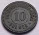 WW1 1914-1918 Dulmen Germany POW Camp Token 10 Pfennig Iron XF Camp. 4390a