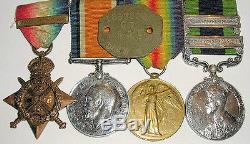 WW1 1914 MONS STAR & BAR TRIO WITH 2 BAR INDIA GENERAL SERVICE MEDAL, 7TH D. GDS